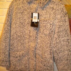 Me Jane Grey Melange fuzzy warm jacket NWT